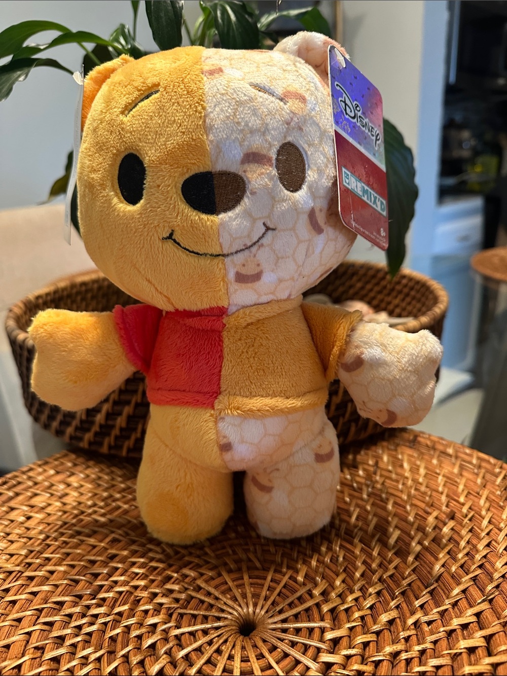 Disney Patchwork Winnie the Pooh Plush - Yellow, Red, Cream